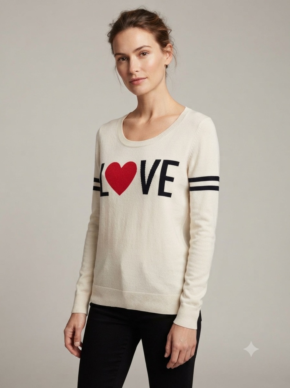Chaser "LOVE" Cotton Cashmere Sweater